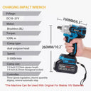 Hormy 1/2 Inch Brushless Electric Impact Wrench 520NM Cordless