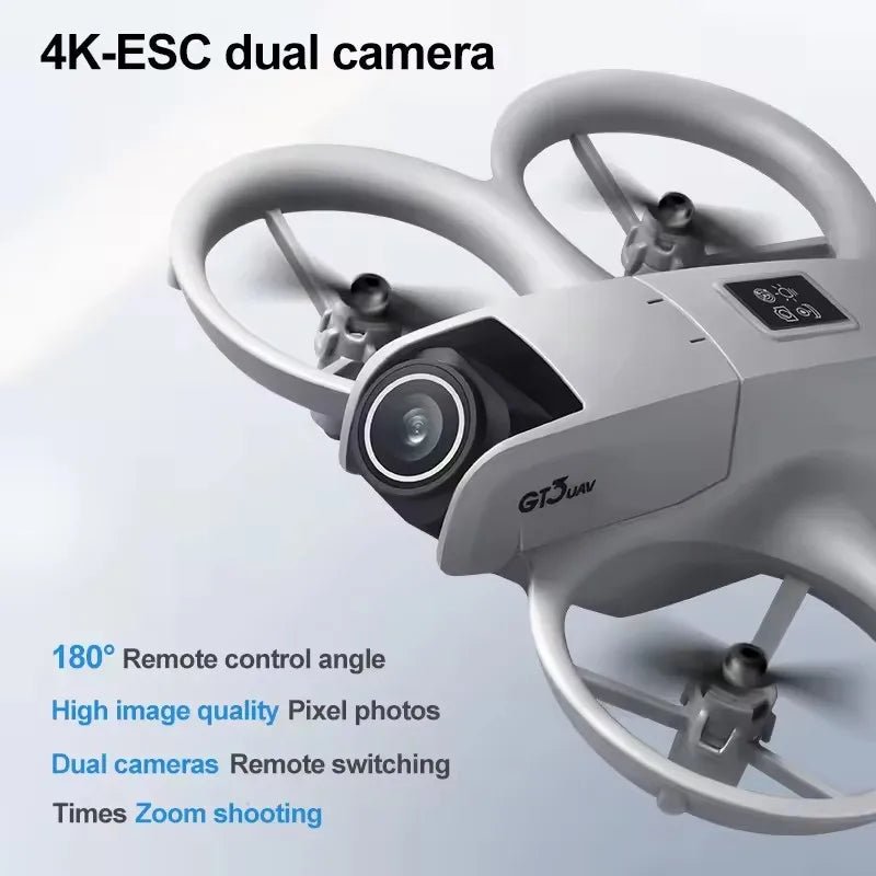 Hot New GT3 Drone - 8K Dual Cameras, 180 Degree FPV, Foldable GPS Stability Plus