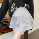 Woolen Pleated Skirt for Women Cozy