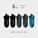 HSS 5Pairs Organic Cotton Men Socks - Ankle Breathable Mesh Sports Sock SummerEU