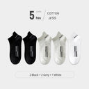 HSS 5Pairs Organic Cotton Men Socks - Ankle Breathable Mesh Sports Sock SummerEU