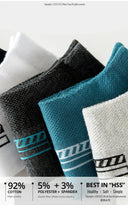 HSS 5Pairs Organic Cotton Men Socks - Ankle Breathable Mesh Sports Sock SummerEU