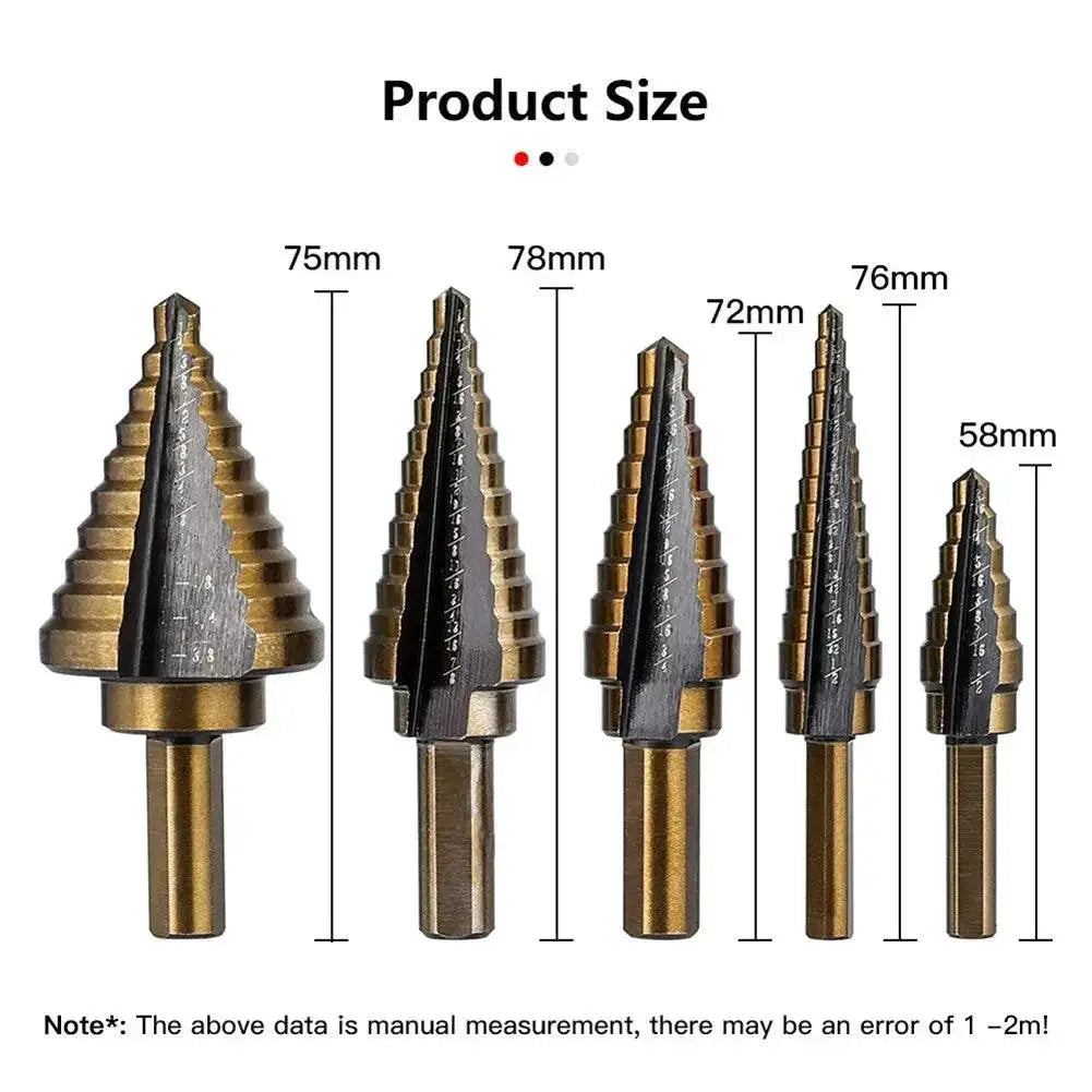 HSS Cobalt Step Drill Set for Metal and Woodworking