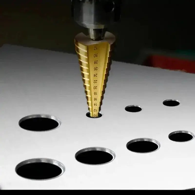 HSS Titanium Coated Step Drill Bit Set 4 - 12mm 4 - 20mm 4 - 32mm