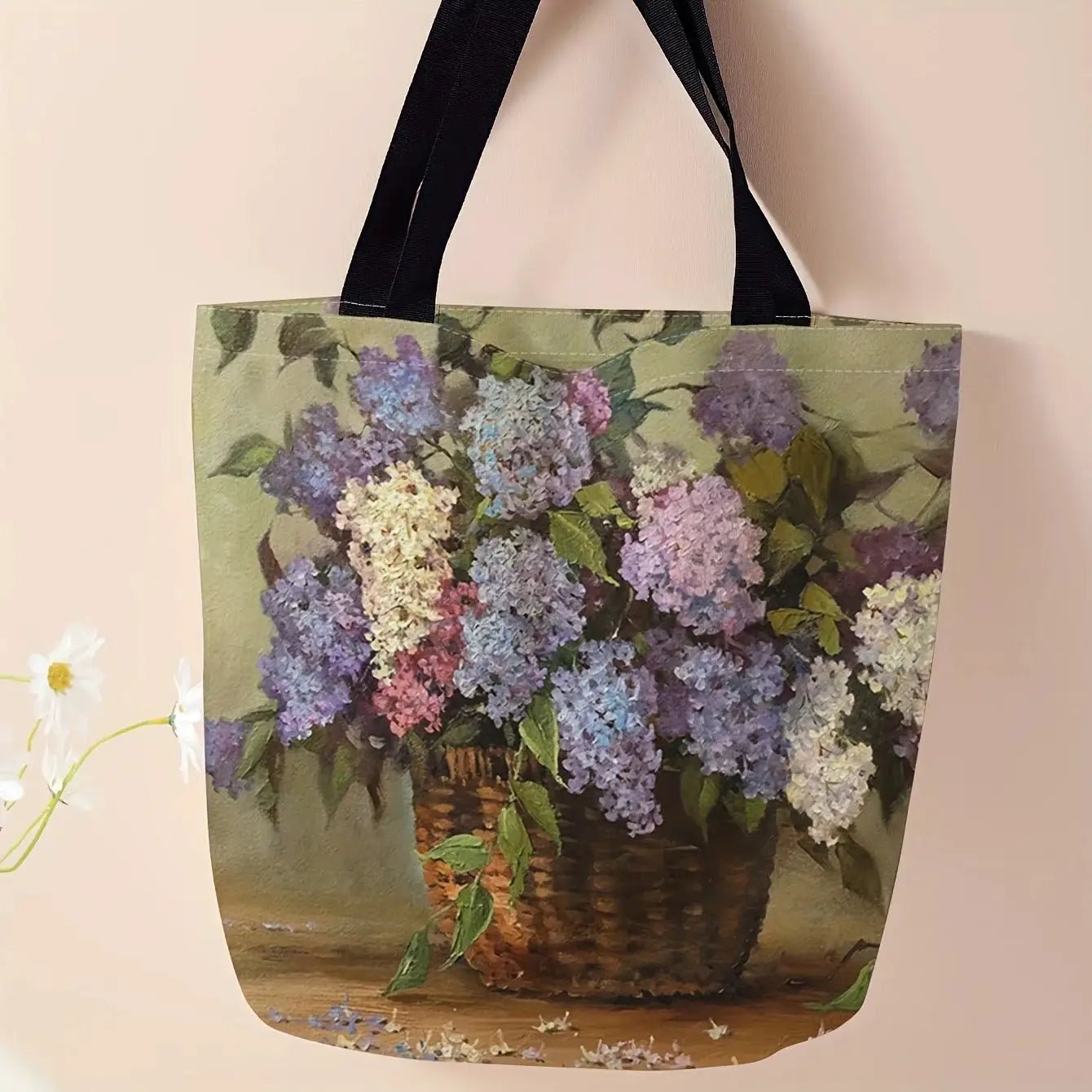 Reusable Hydrangea Tote For Daily Use