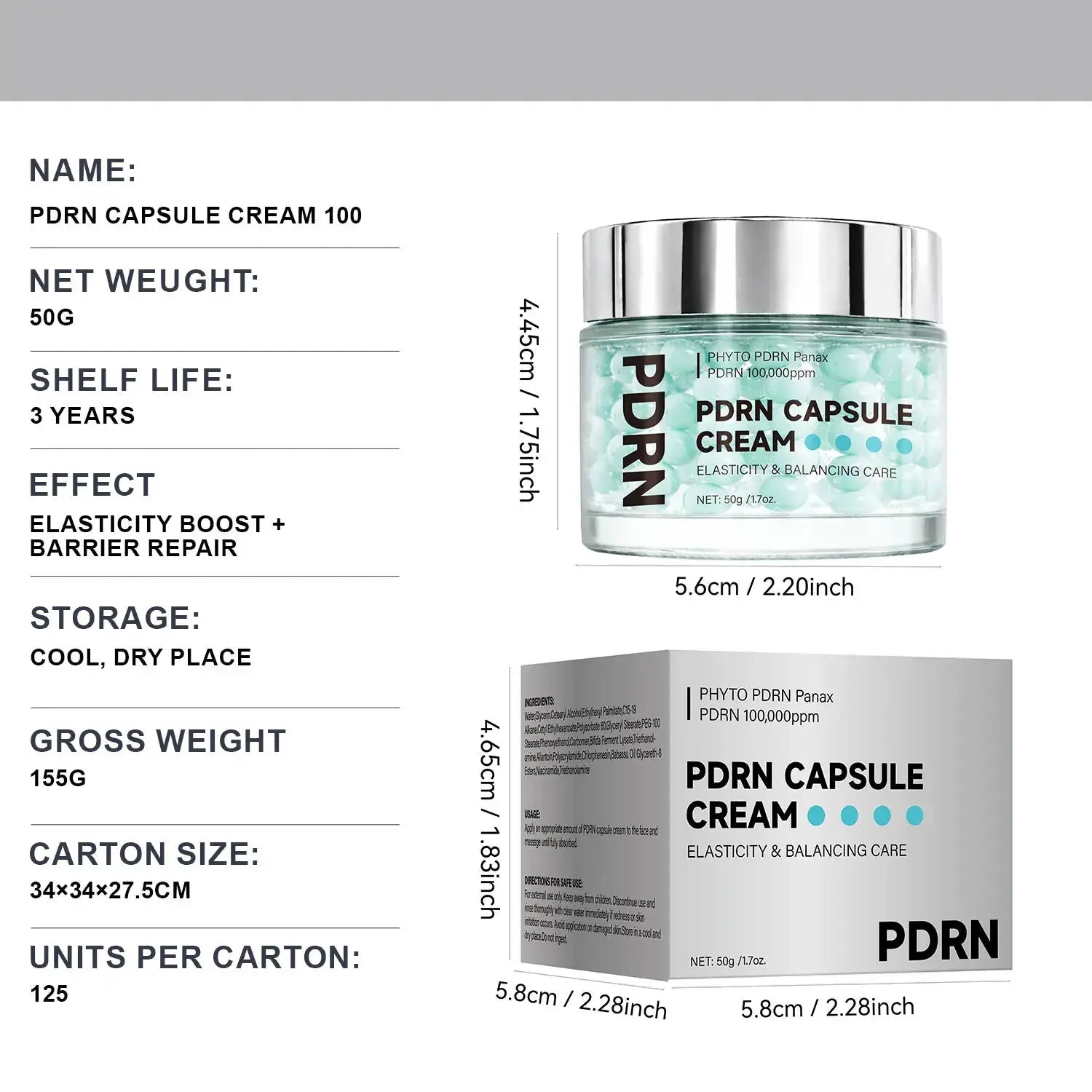 Hydrating PDRN Capsule Cream For Unisex