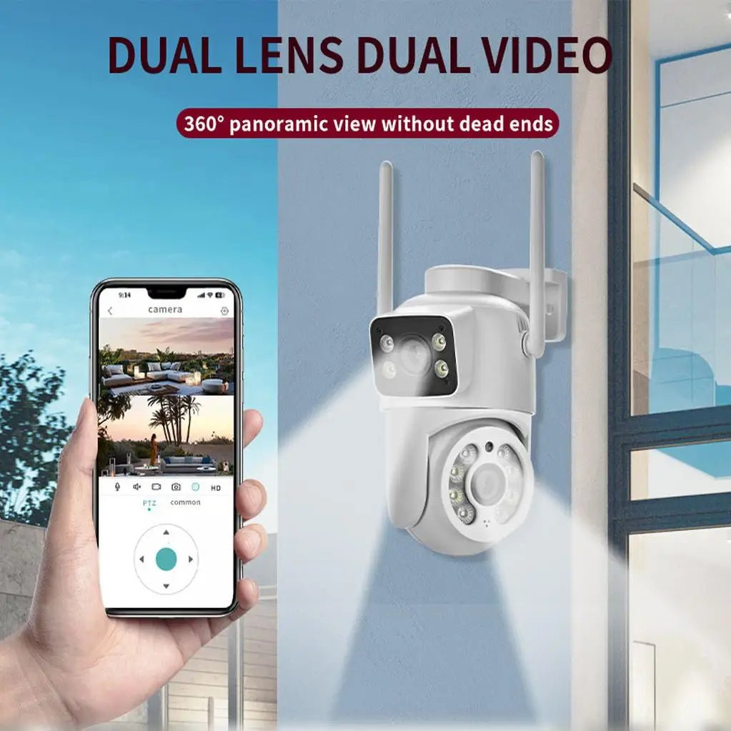 Icsee 8MP 4K PTZ WiFi Camera Dual Lens Dual Screen - AI Tracking Auto Detect Pro