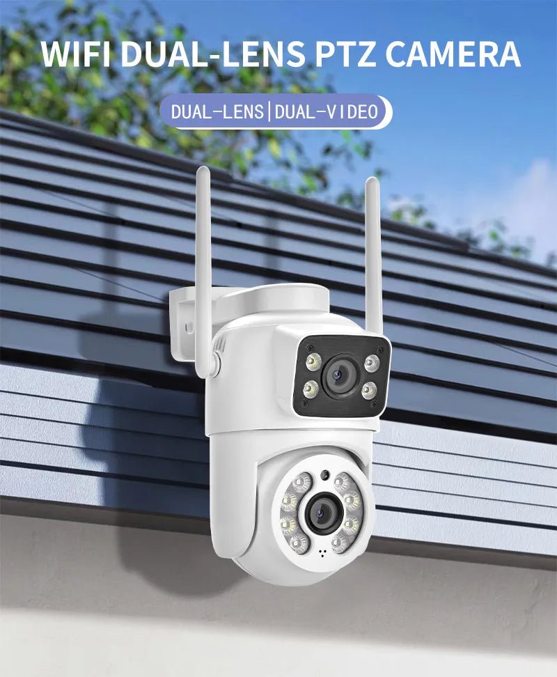 Icsee 8MP 4K PTZ WiFi Camera Dual Lens Dual Screen - AI Tracking Auto Detect Pro