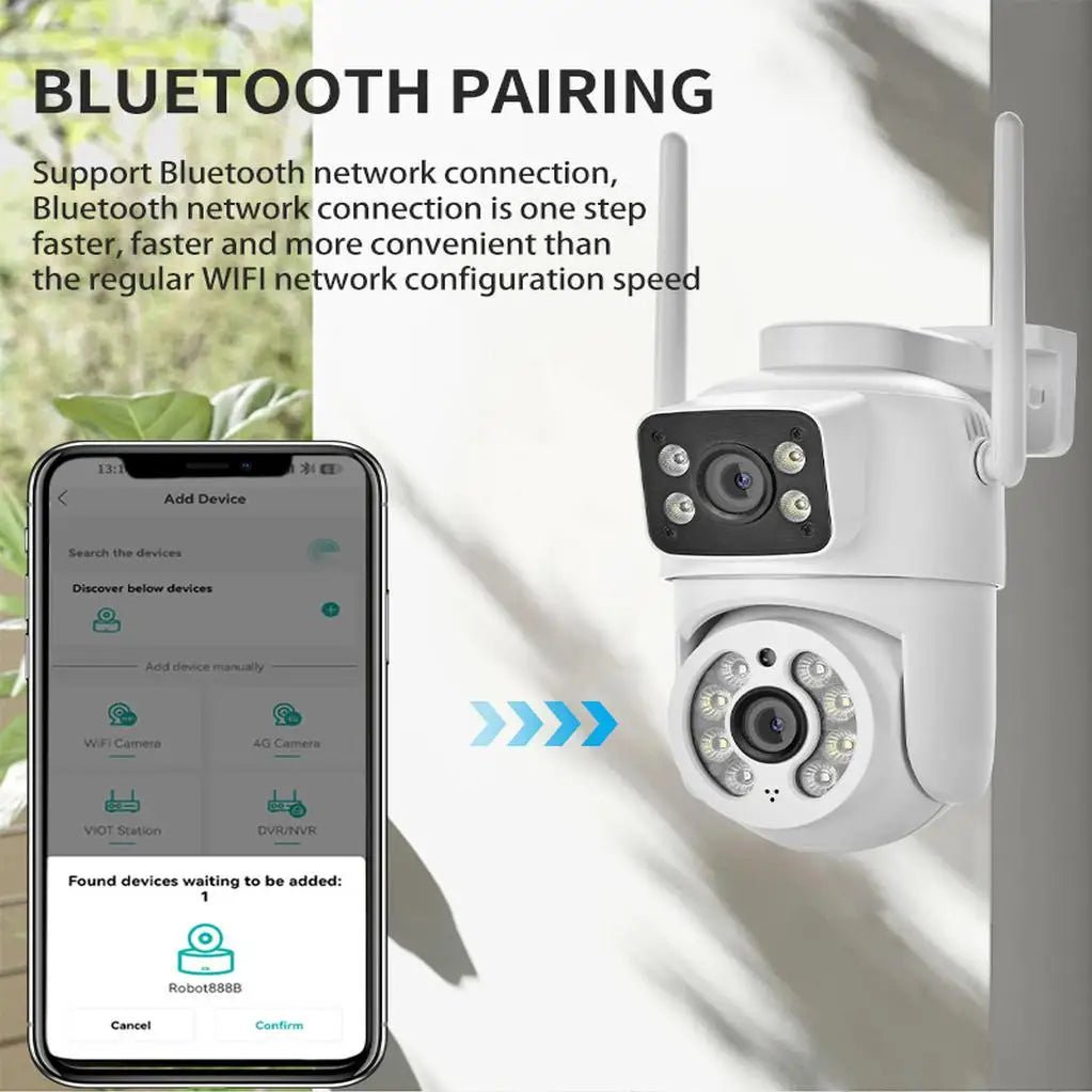 Icsee 8MP 4K PTZ WiFi Camera Dual Lens Dual Screen - AI Tracking Auto Detect Pro