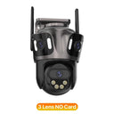 iCsee Three Screen WiFi IP Cameras Outdoor 4K Tri Lens - AI Human Detection Zone