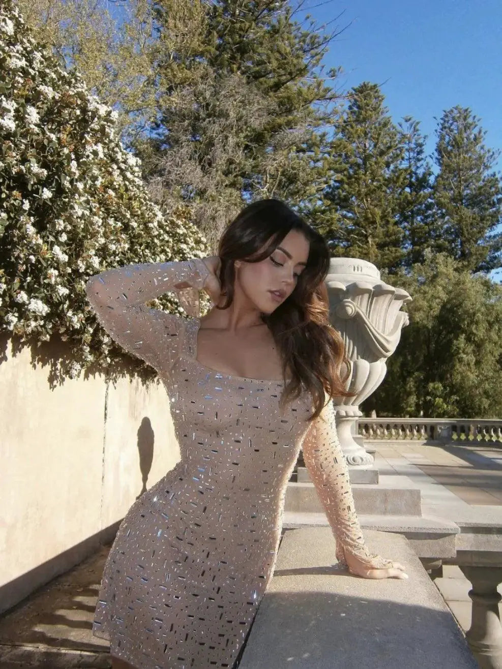 Illuminate Your Style Mesmerizing Sequin Mesh Dress