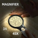 Illuminated Magnifying Loupe LED Handheld Magnifier 45X Tool