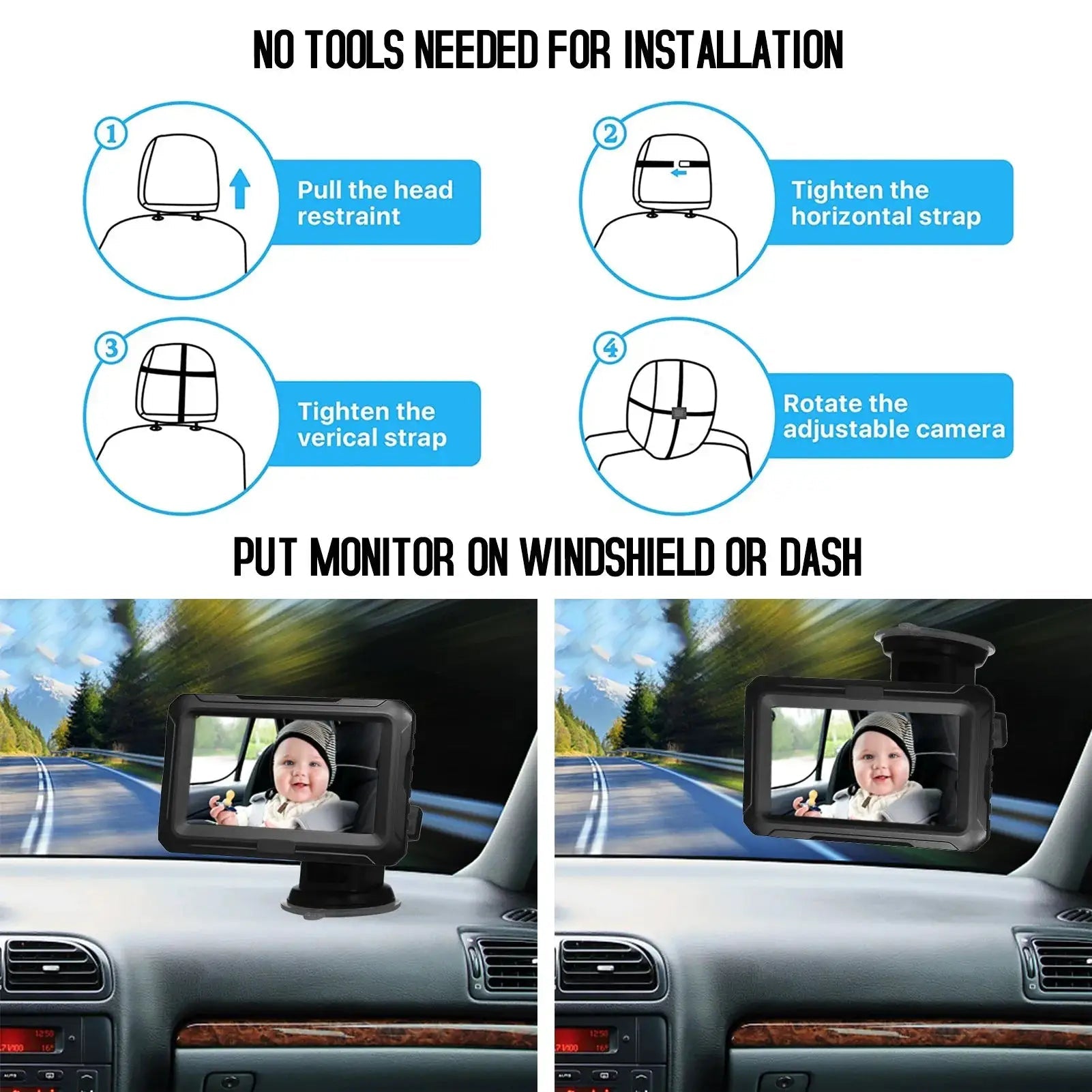 In Car Baby Mirror Monitor Night Vision