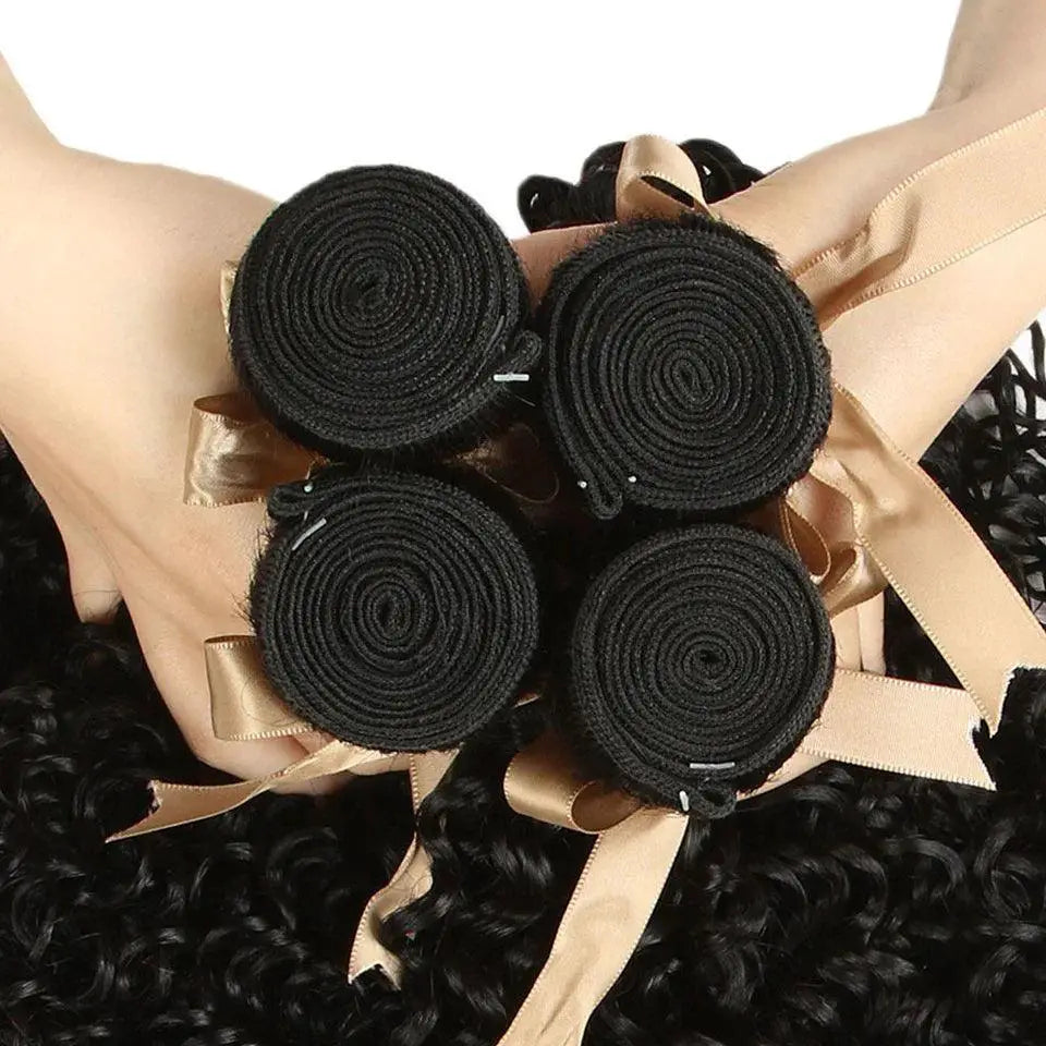 Indian Kinky Curly Human Hair Extensions Natural Bundle