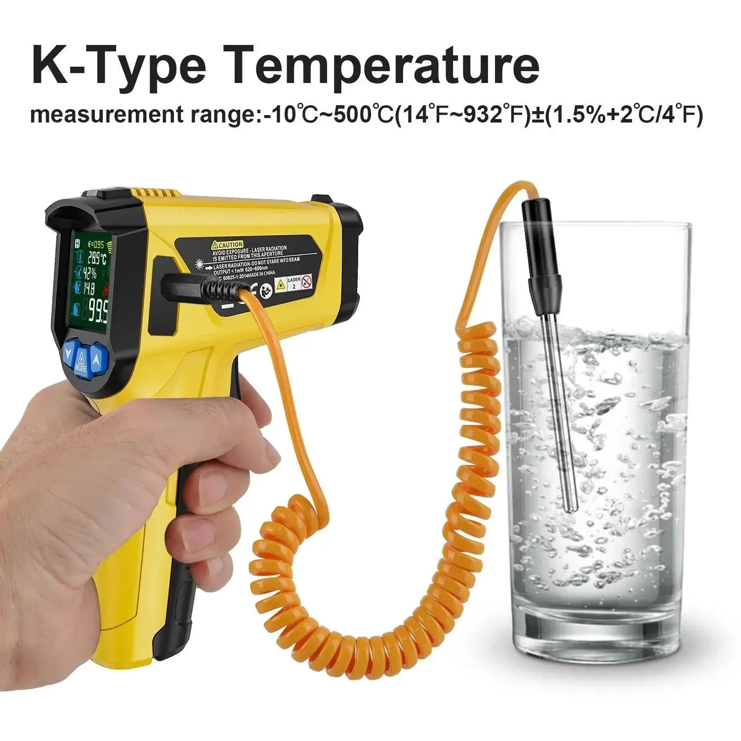 Infrared Thermometer Gun Industrial Temperature Meter LCD