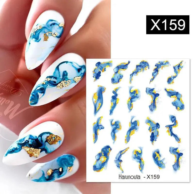 Ink Blooming Marble Nail Decals By Harunouta For Summer Art