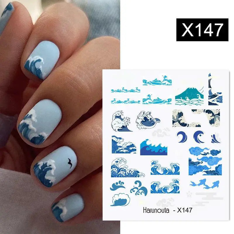 Ink Blooming Marble Nail Decals By Harunouta For Summer Art