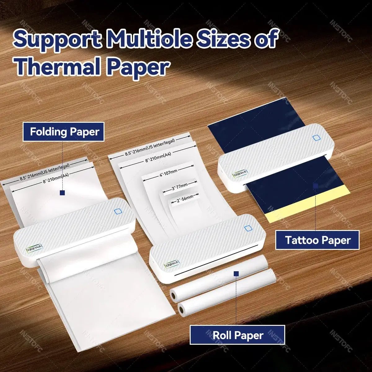 Inkless A4 Bluetooth Printer for Travel