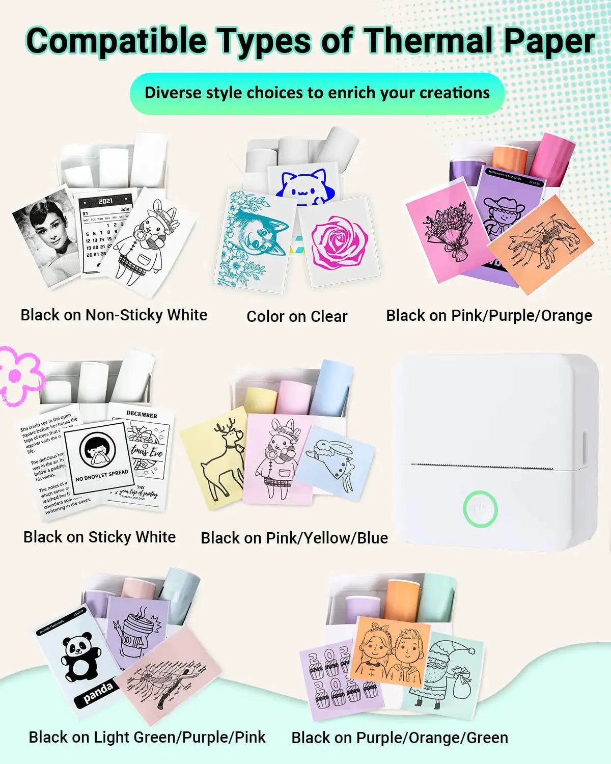 Inkless Color Sticker Printer for Crafts