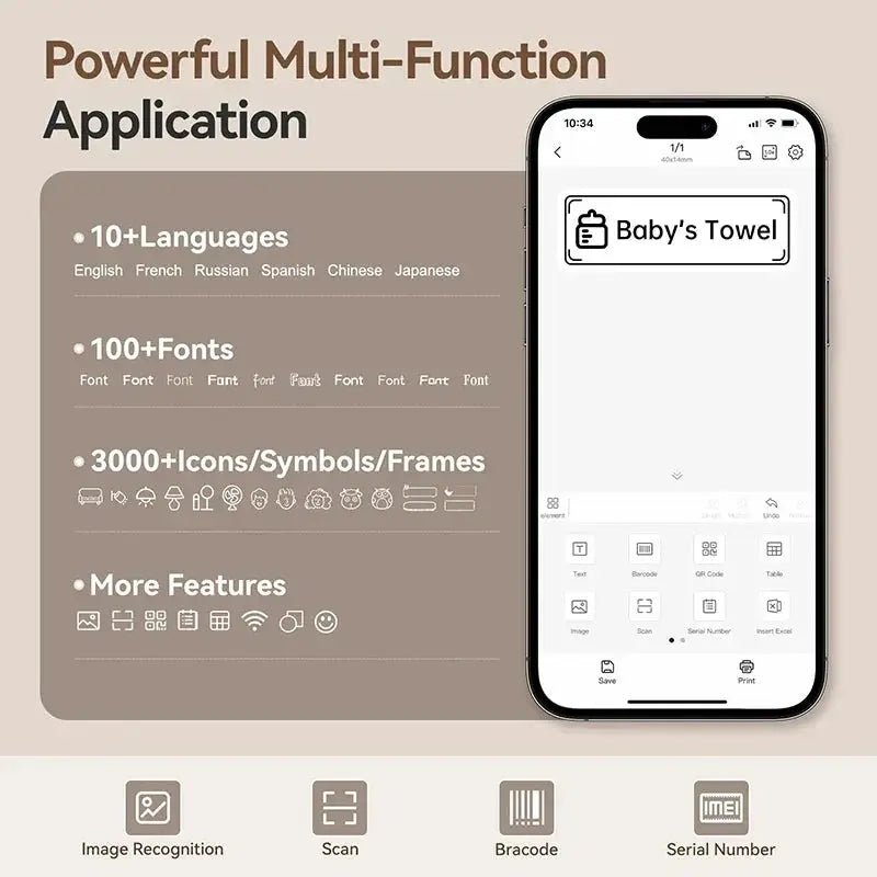 Inkless Label Printer for Mobile Use