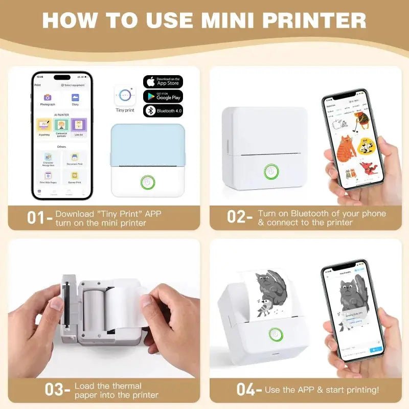 Inkless Photo Printer for Mobile Photos