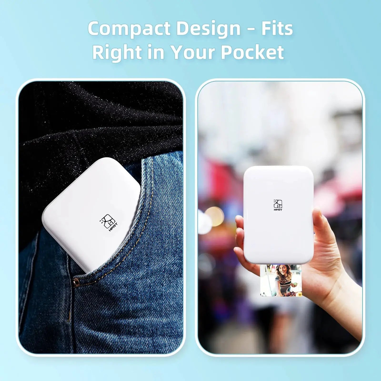 Inkless Pocket Photo Printer for Travel