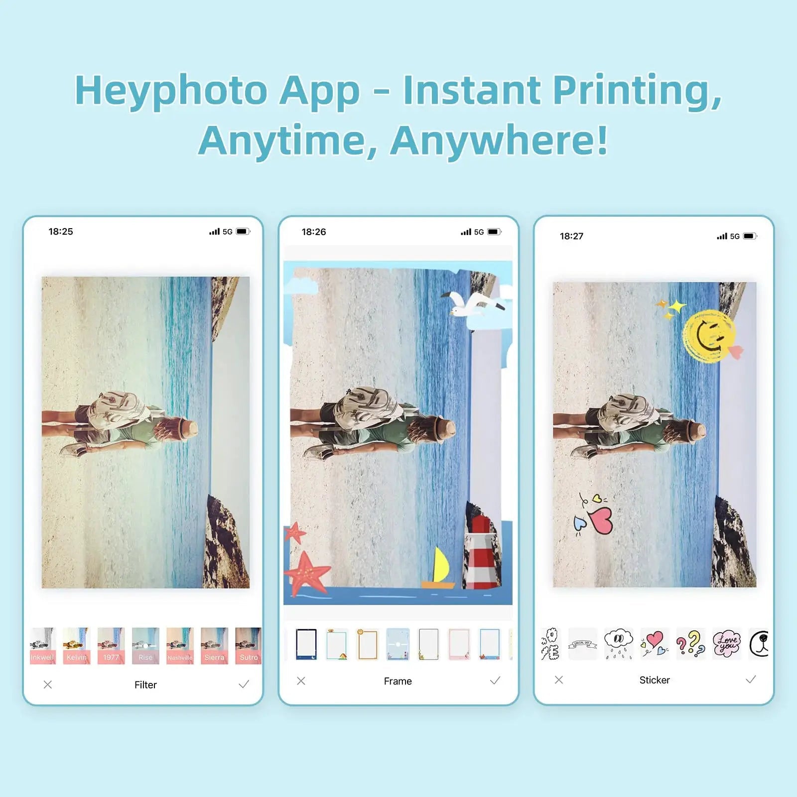 Inkless Pocket Photo Printer for Travel