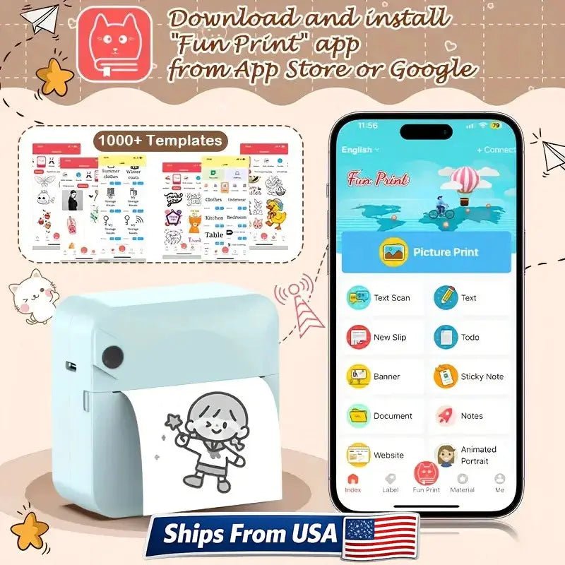 Inkless Sticker Printer for Notes Labels