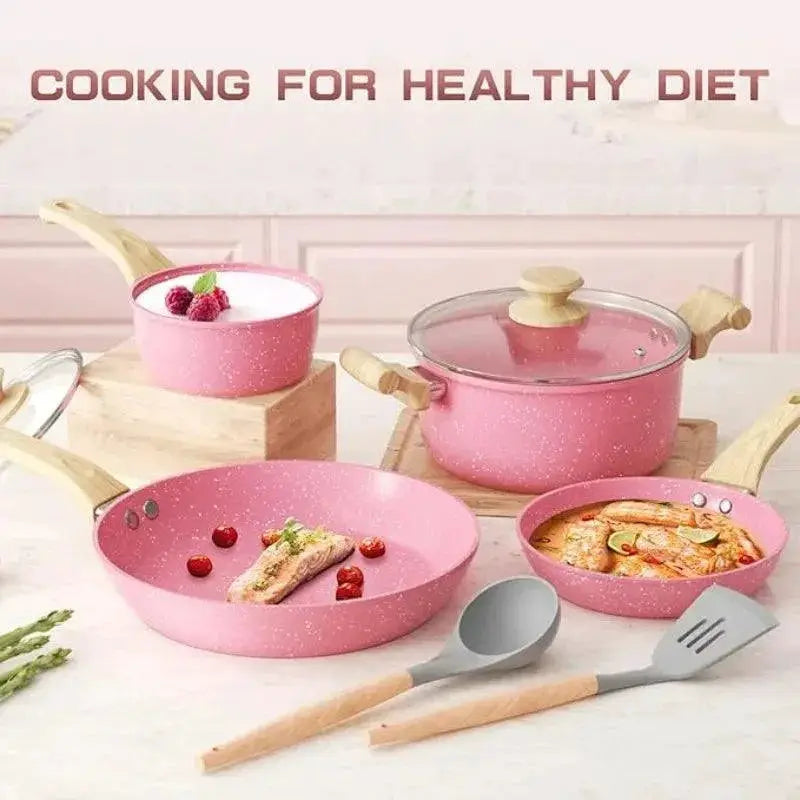 Innerwell Nonstick Stone Cookware Set 8 Piece Aluminum Pots