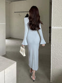 Insdoit Dress Chic Slim-Fit Bow Detail Elegant Style Choice