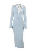 Insdoit Dress Chic Slim-Fit Bow Detail Elegant Style Choice