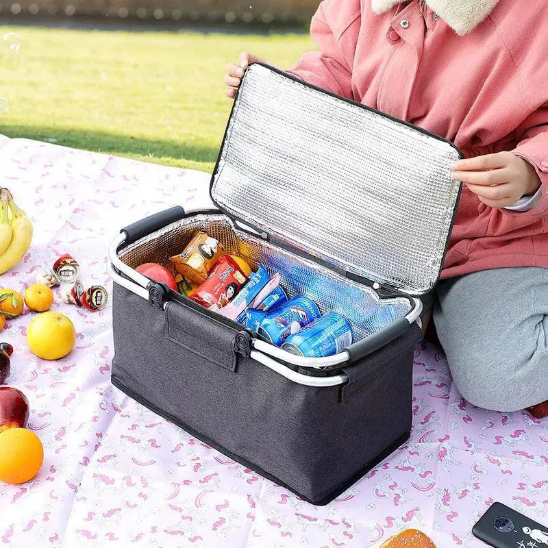 Insulated Folding Picnic Basket for Outdoor Activities