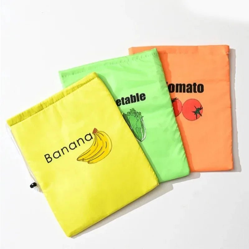 Insulated Fresh Keeper Bag Reusable Vegetables Storage Organizer Drawstring Tote