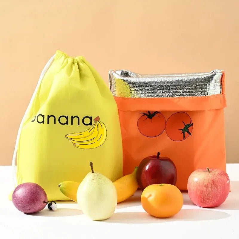 Insulated Fresh Keeper Bag Reusable Vegetables Storage Organizer Drawstring Tote