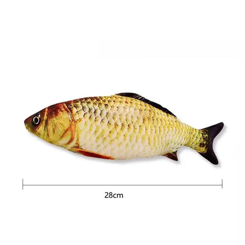 Interactive 3D Pet Fish Toy USB Charger Plush Cat Toy