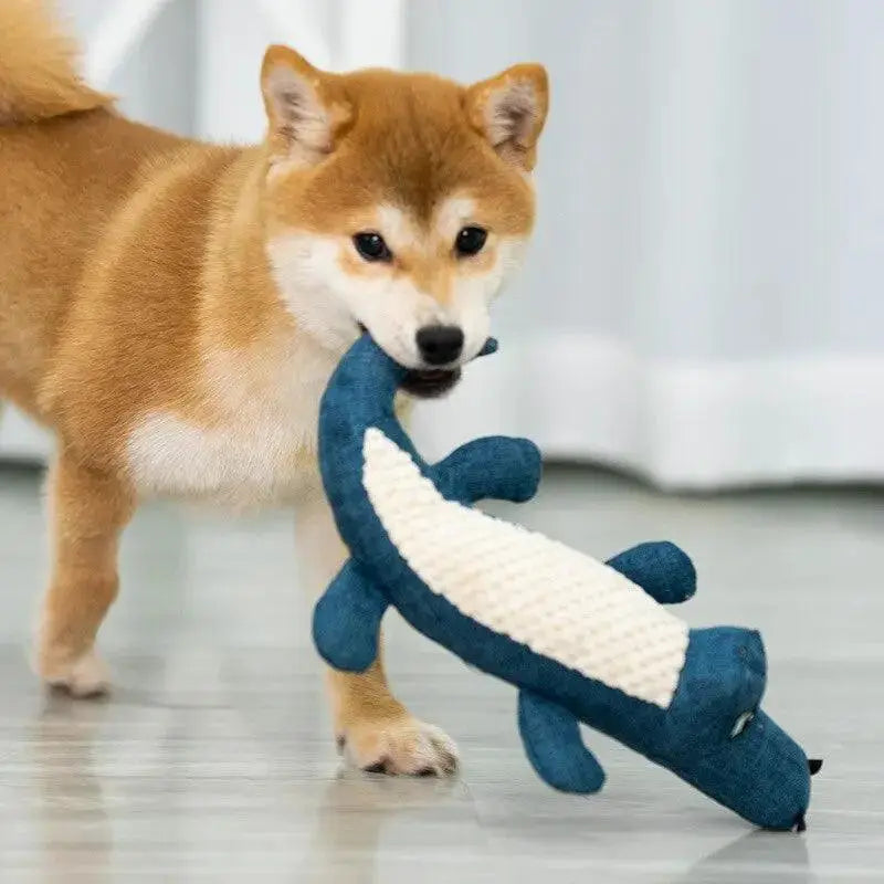 Interactive Alligator Dog Chew Toy With Fun Sound Plush