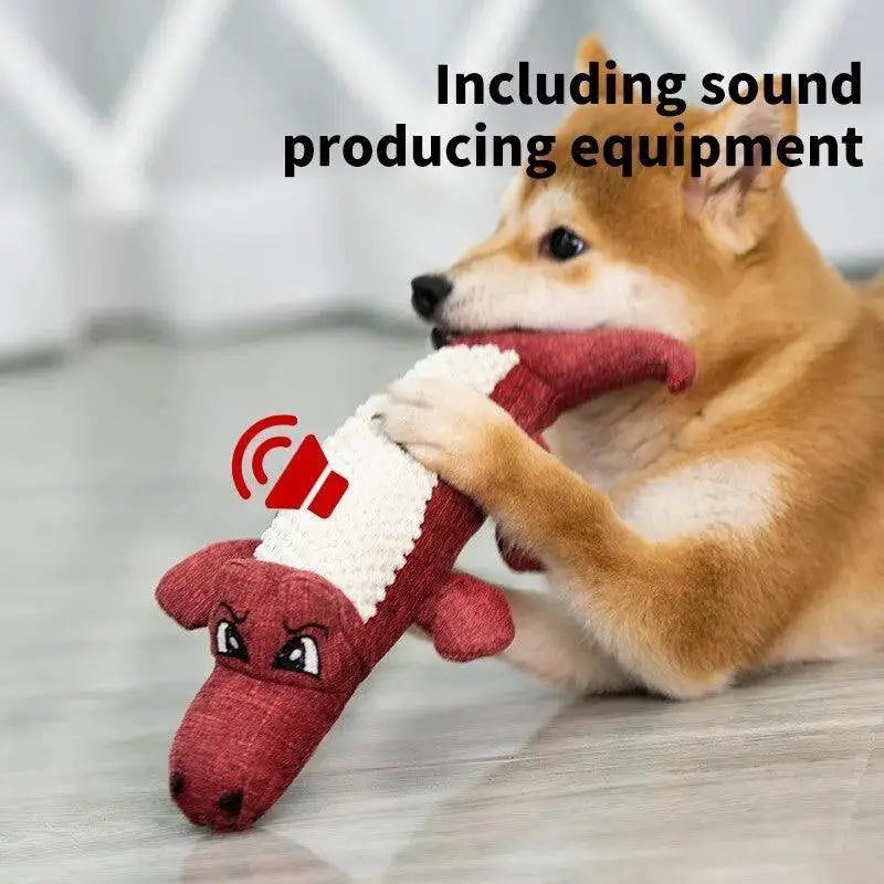 Interactive Alligator Dog Chew Toy With Fun Sound Plush