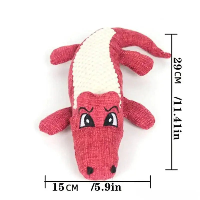 Interactive Alligator Dog Chew Toy With Fun Sound Plush