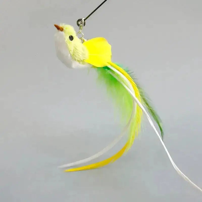 Interactive Bird And Feather Cat Wand With Bell Toy