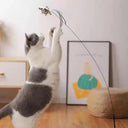 Interactive Cat Stick Toy with Feather Bird and Bell Fun