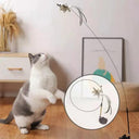 Interactive Cat Stick Toy with Feather Bird and Bell Fun