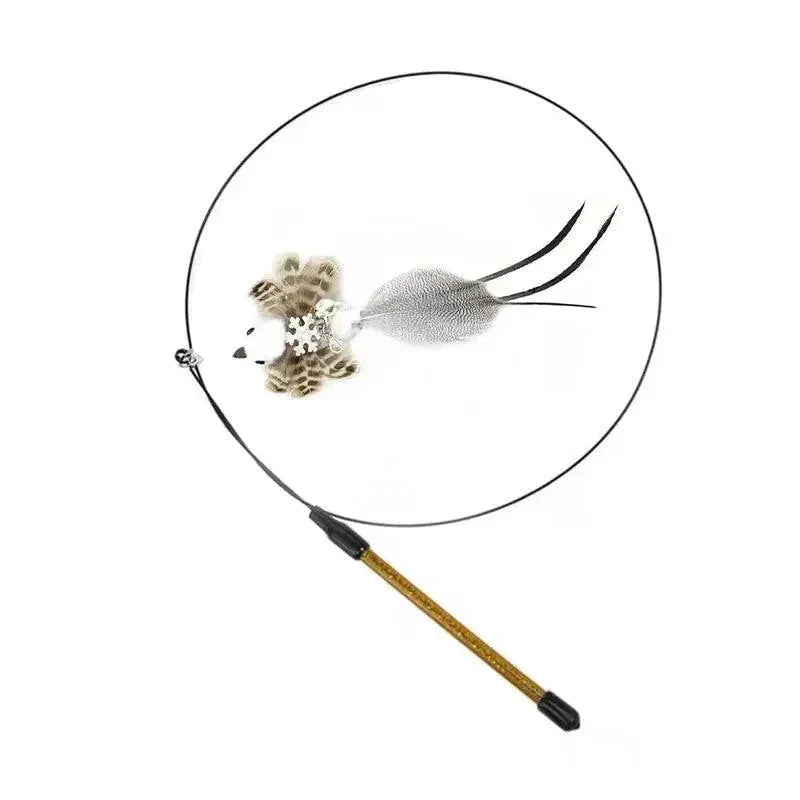 Interactive Cat Stick Toy With Feather Bird And Bell Fun