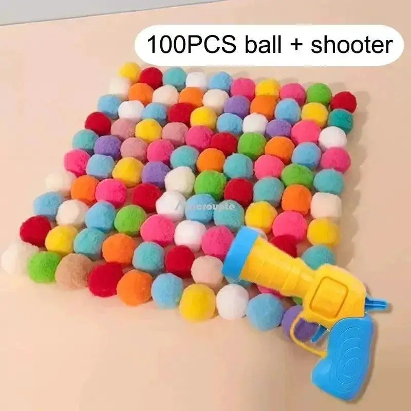 Interactive Cat Toy Set Mini Pompoms And Plush Balls Fun