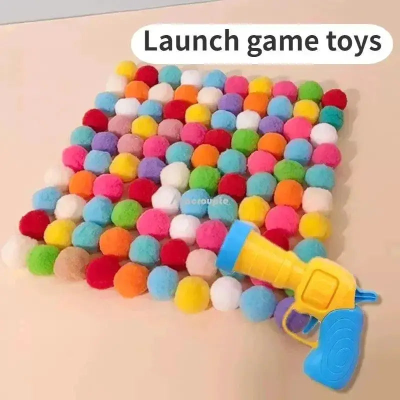 Interactive Cat Toy Set Mini Pompoms And Plush Balls Fun