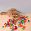 Interactive Cat Toy Set: Mini Pompoms and Plush Balls Fun