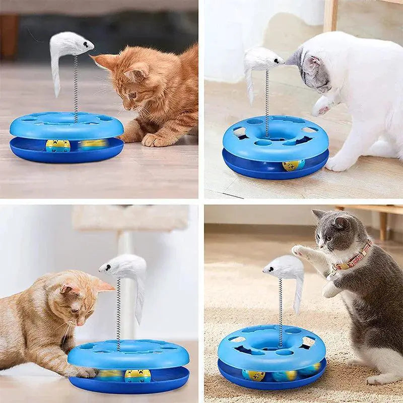 Interactive Cat Toy Set With Catnip Roller Tracks Balls