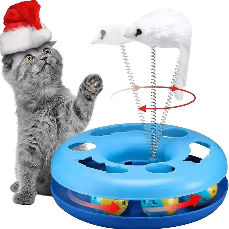 Interactive Cat Toy Set With Catnip Roller Tracks Balls - Yellow product image