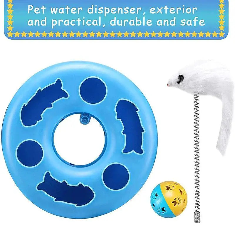 Interactive Cat Toy Set With Catnip Roller Tracks Balls