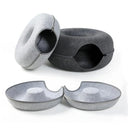 Interactive Donut Cat Bed Tunnel for Two Cats - Durable Felt
