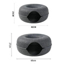 Interactive Donut Cat Bed Tunnel for Two Cats - Durable Felt